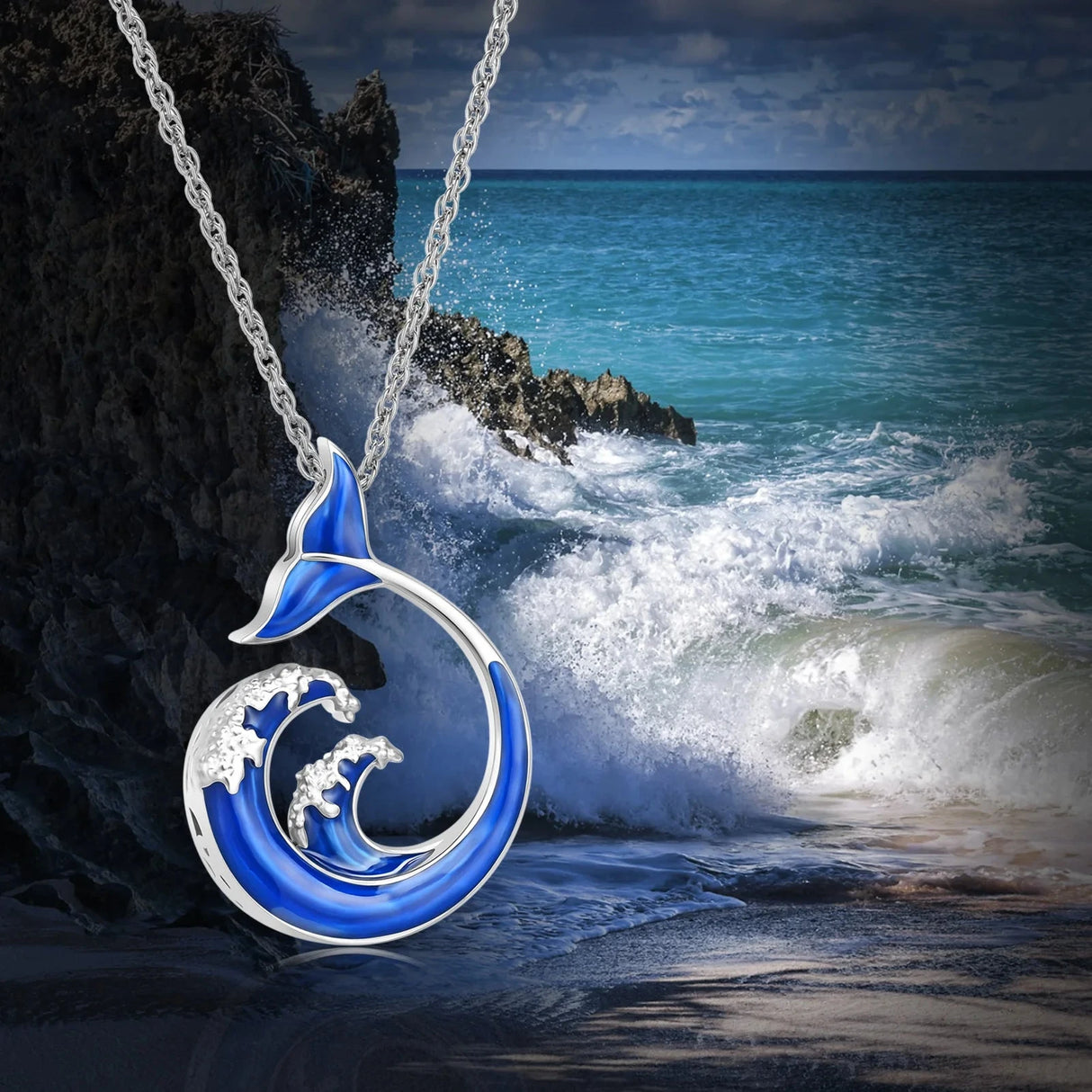 Mermaid Wave Urn Necklace for Ashes Cremation Jewelry Stainless Steel Ashes Pendant Keepsake Memorial Urn Jewelry for Men Women Cherished Emblems
