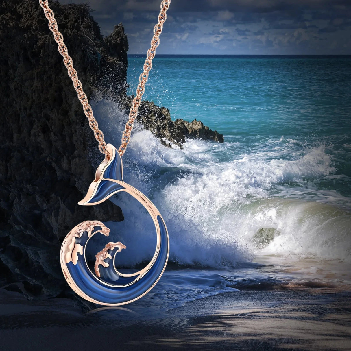 Mermaid Wave Urn Necklace for Ashes Cremation Jewelry Stainless Steel Ashes Pendant Keepsake Memorial Urn Jewelry for Men Women Cherished Emblems