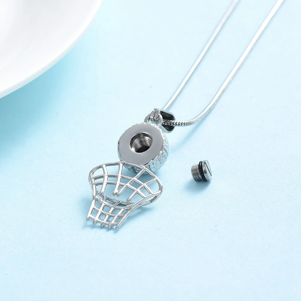 Basketball & Net Cremation Urn Necklace Cremation Necklace Cherished Emblems