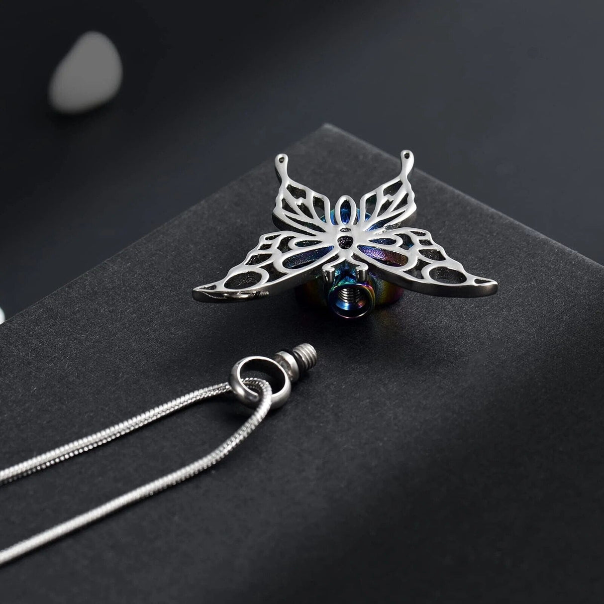 Butterfly Cremation Necklace With Heart Cherished Emblems