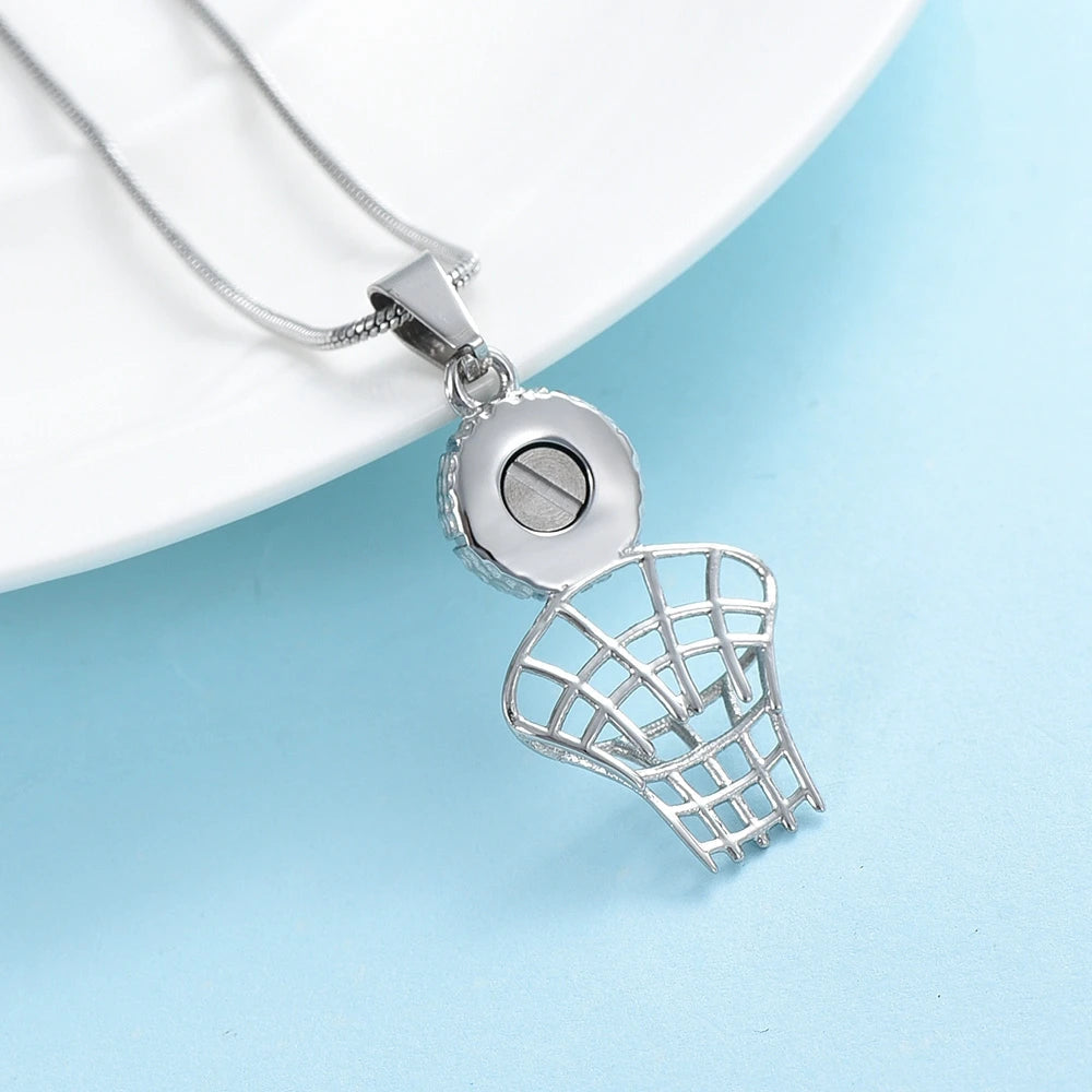 Basketball & Net Cremation Urn Necklace Cremation Necklace Cherished Emblems
