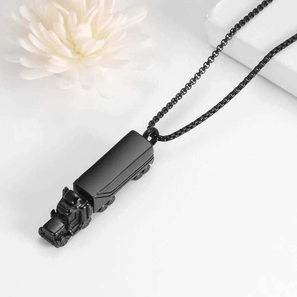 18 Wheeler Semi Truck Urn Necklace Cremation Necklace Cherished Emblems