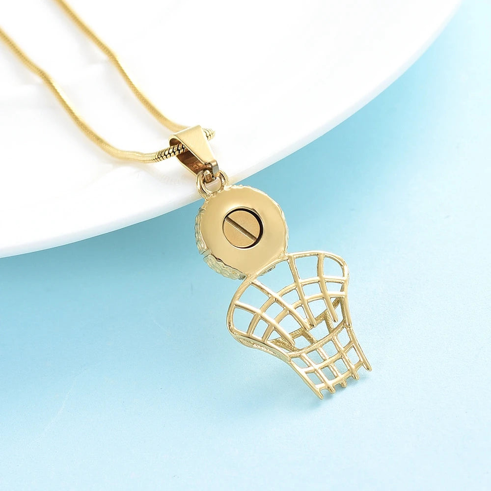 Basketball & Net Cremation Urn Necklace Cremation Necklace Cherished Emblems