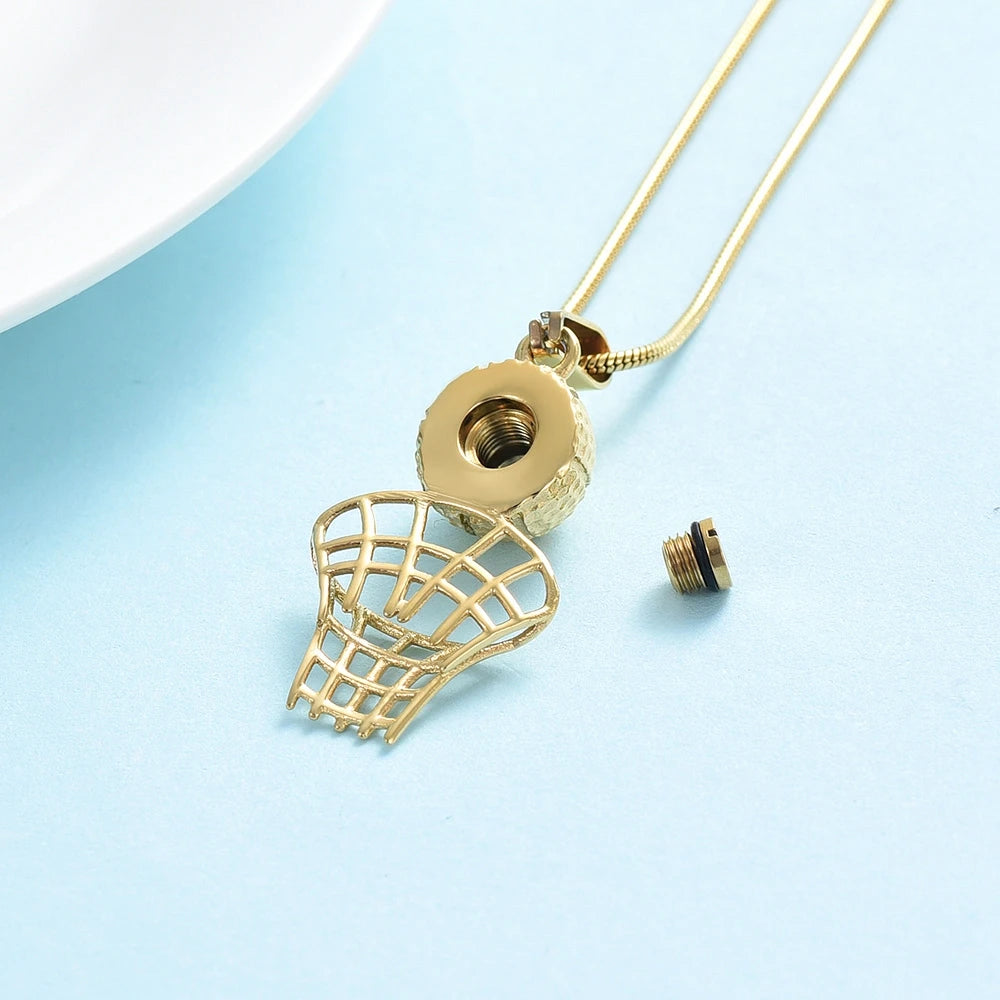 Basketball & Net Cremation Urn Necklace Cremation Necklace Cherished Emblems
