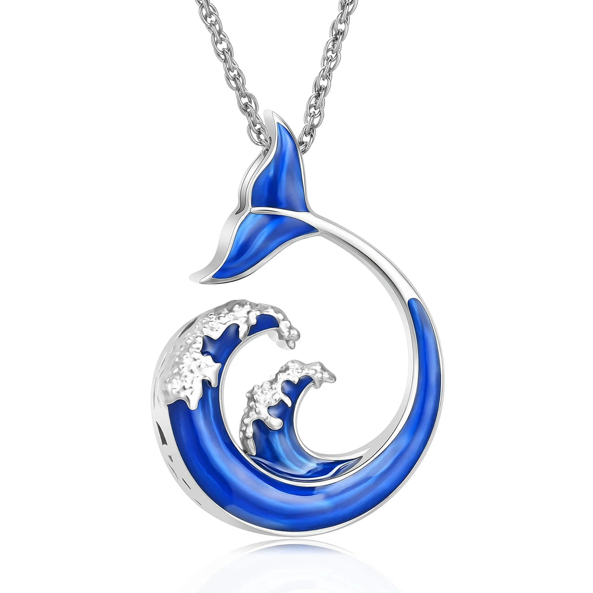 Mermaid Wave Urn Necklace for Ashes Cremation Jewelry Stainless Steel Ashes Pendant Keepsake Memorial Urn Jewelry for Men Women Cherished Emblems steel