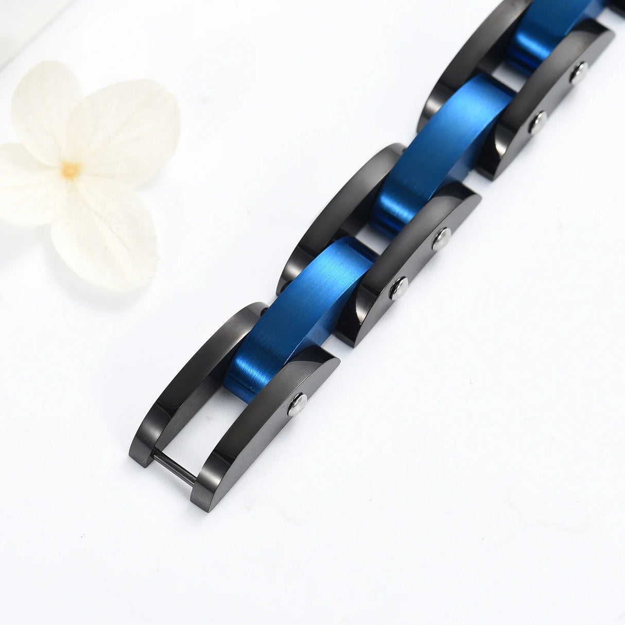 Blue chain link urn cremation bracelet