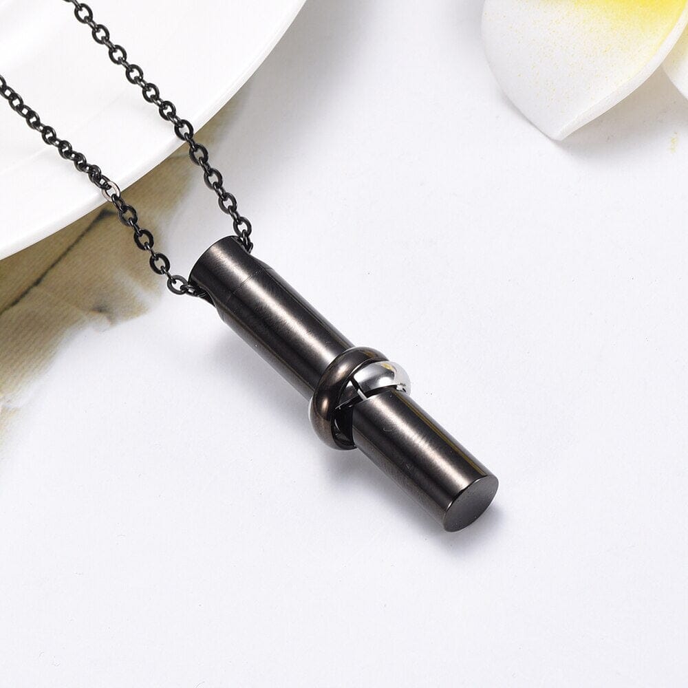 Cylinder Cremation Urn Necklace With Infinity Band Engraved "Together Forever In Loving Memory" Cremation Necklace Cherished Emblems