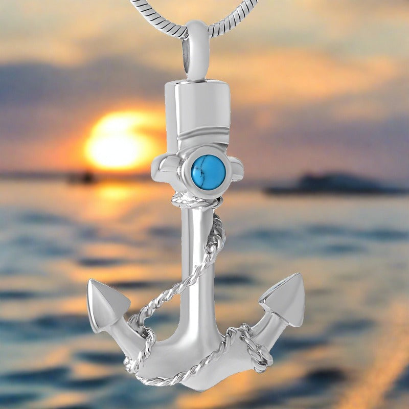 Anchor Cremation Urn Necklace Cherished Emblems
