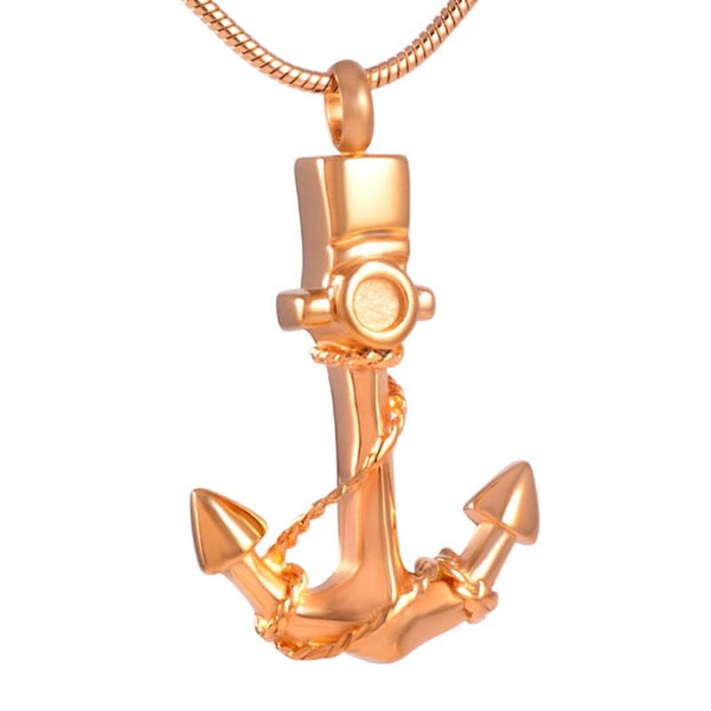 Anchor Cremation Urn Necklace Cherished Emblems Gold necklace box funnel