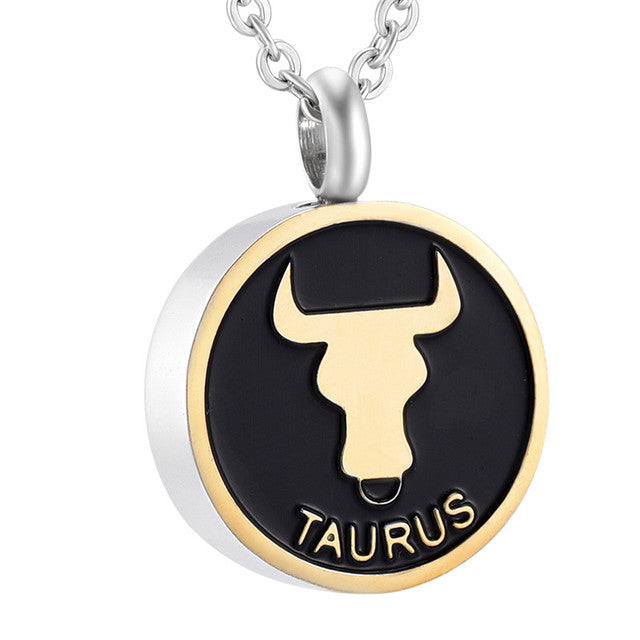 Astrology Sign Cremation Urn Necklace Cherished Emblems Taurus