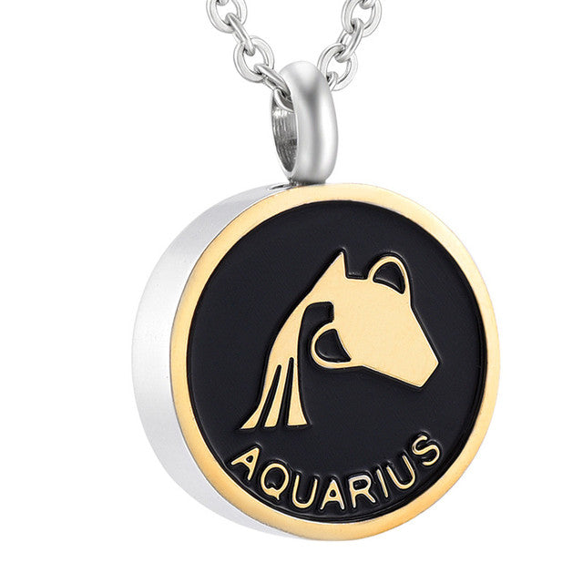 Astrology Sign Cremation Urn Necklace Cherished Emblems Aquarius