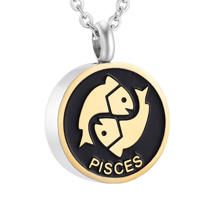 Astrology Sign Cremation Urn Necklace Cherished Emblems Pisces