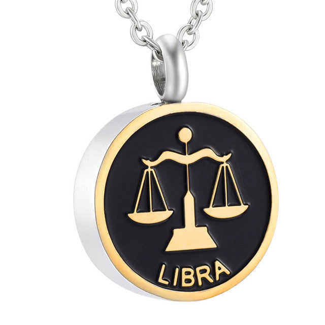 Astrology Sign Cremation Urn Necklace Cherished Emblems Libra