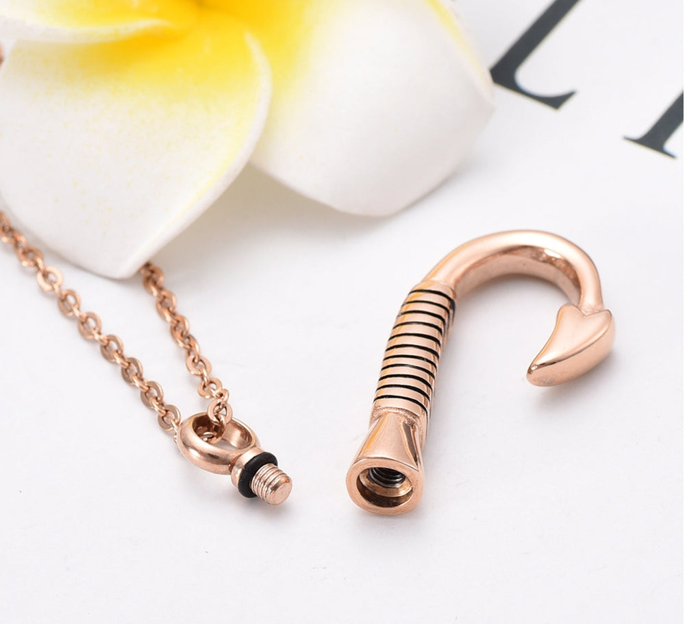 Fishing Hook Cremation Necklace Cremation Necklace Cherished Emblems