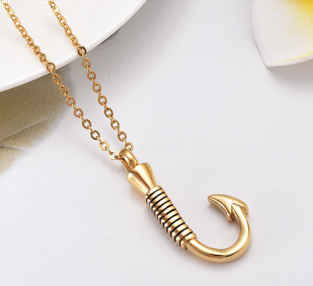 Fishing Hook Cremation Necklace Cremation Necklace Cherished Emblems