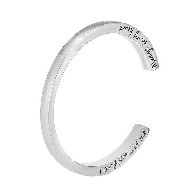 Bracelet - "I Carry You With Me. Always In My Heart" Cremation Bracelet