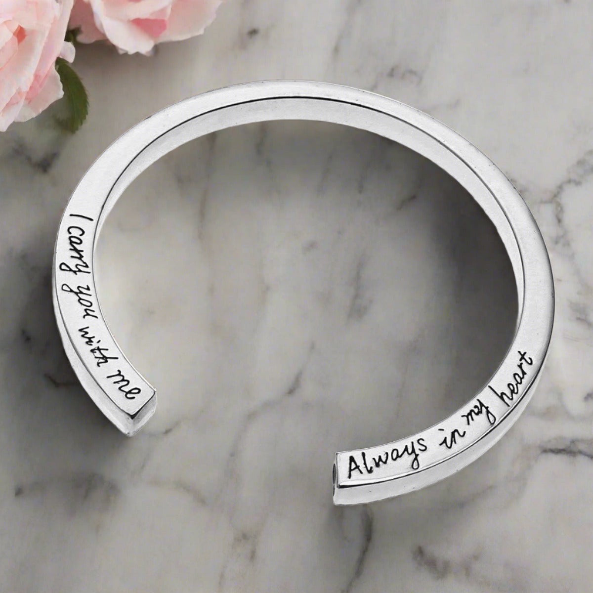 Bracelet - "I Carry You With Me. Always In My Heart" Cremation Bracelet