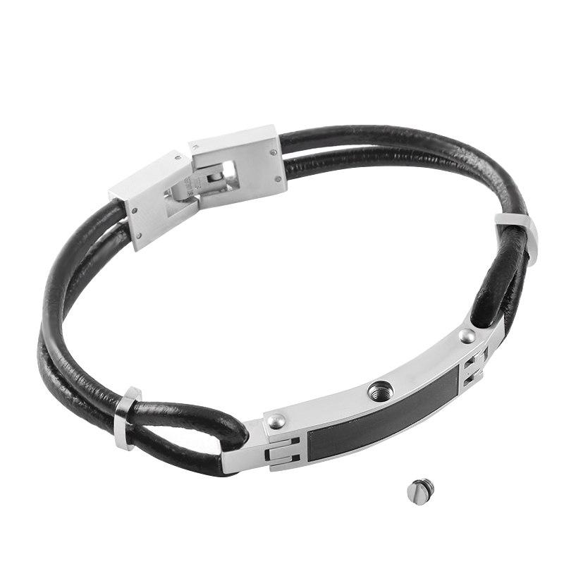 Bracelet - Modern Leather Cremation Urn Bracelet