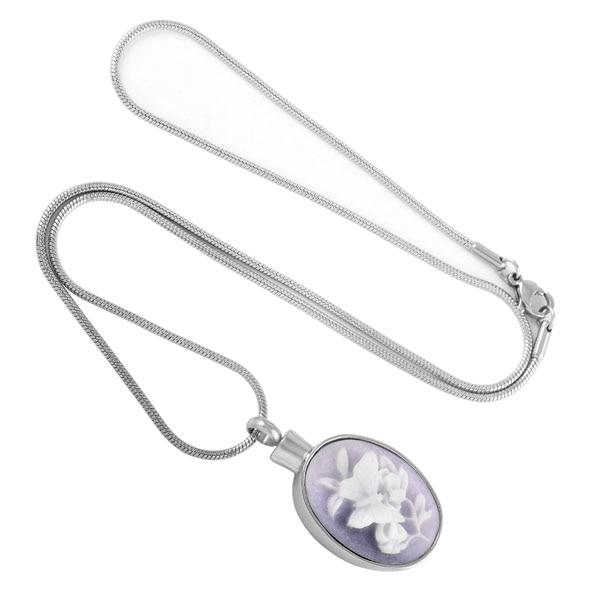 Cremation Necklace - 3D Laser Cut Victorian Style Floral Cremation Urn Necklace