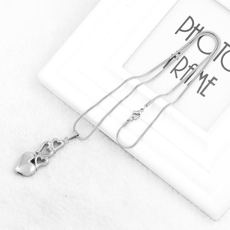 Cremation Necklace - 4 Heart Cremation Urn Necklace