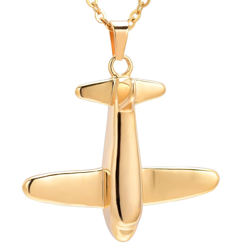 Cremation Necklace - Airplane Shaped Cremation Urn Necklace
