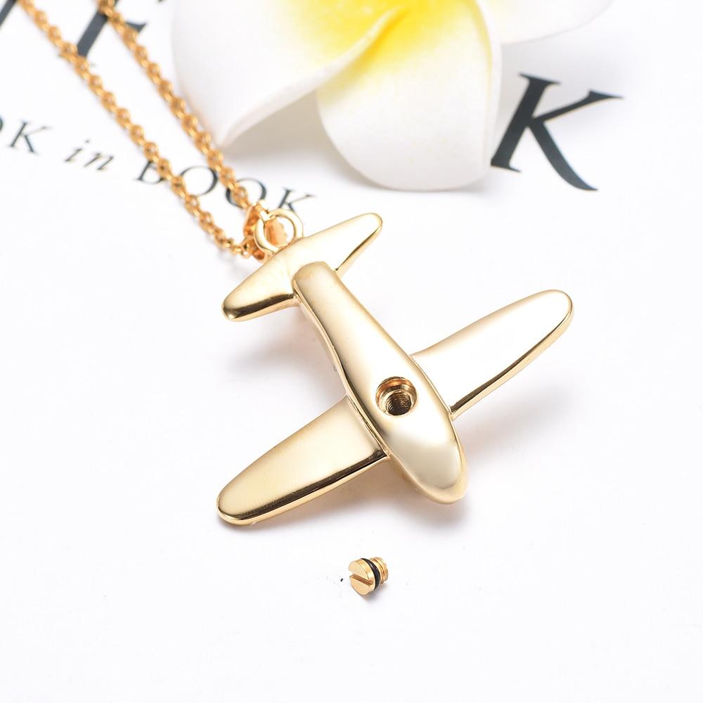 Cremation Necklace - Airplane Shaped Cremation Urn Necklace