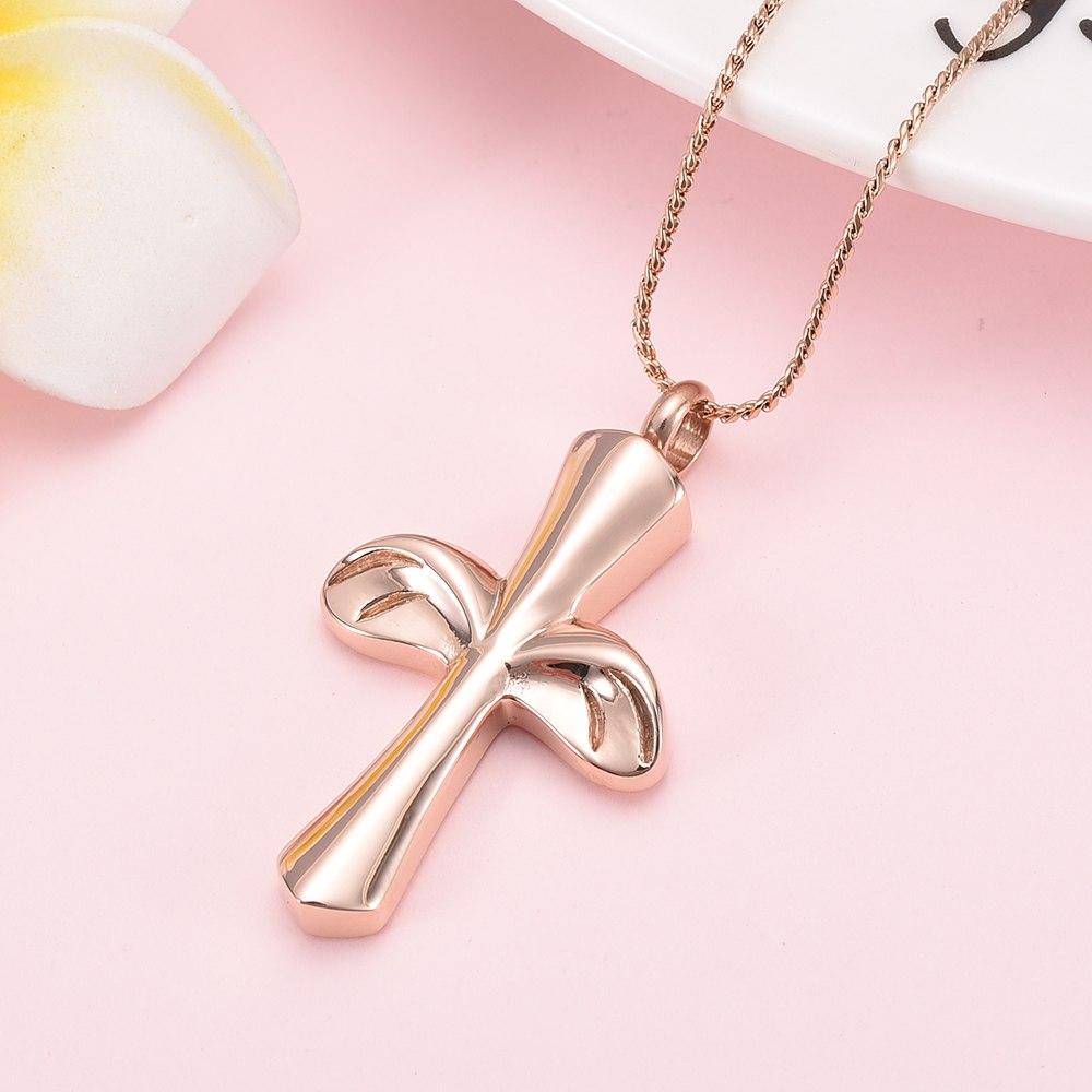 Cremation Necklace - Angel Wing Cross Cremation Urn Necklace