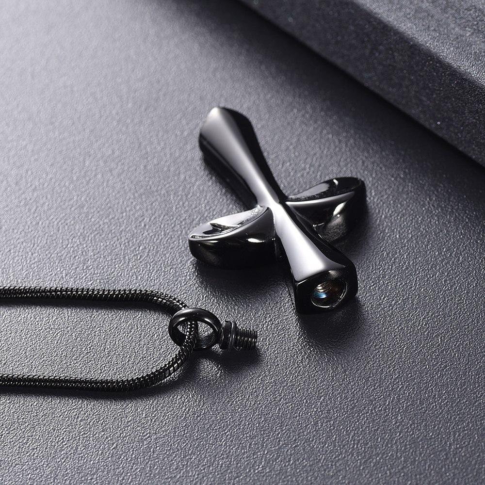 Cremation Necklace - Angel Wing Cross Cremation Urn Necklace