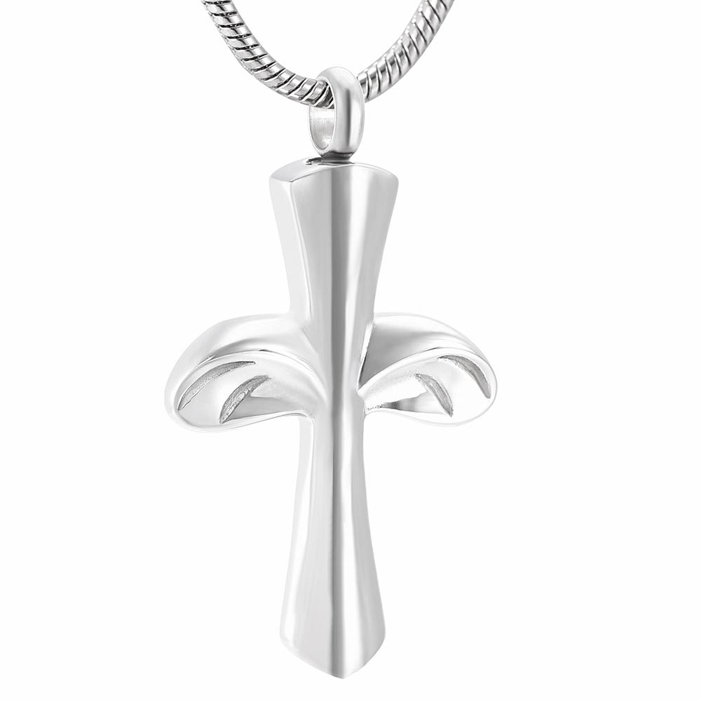 Cremation Necklace - Angel Wing Cross Cremation Urn Necklace