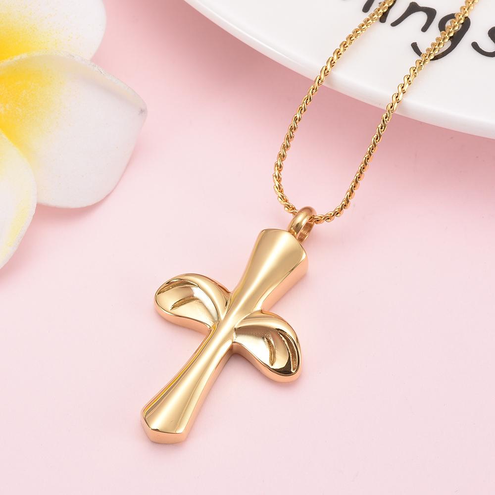 Cremation Necklace - Angel Wing Cross Cremation Urn Necklace