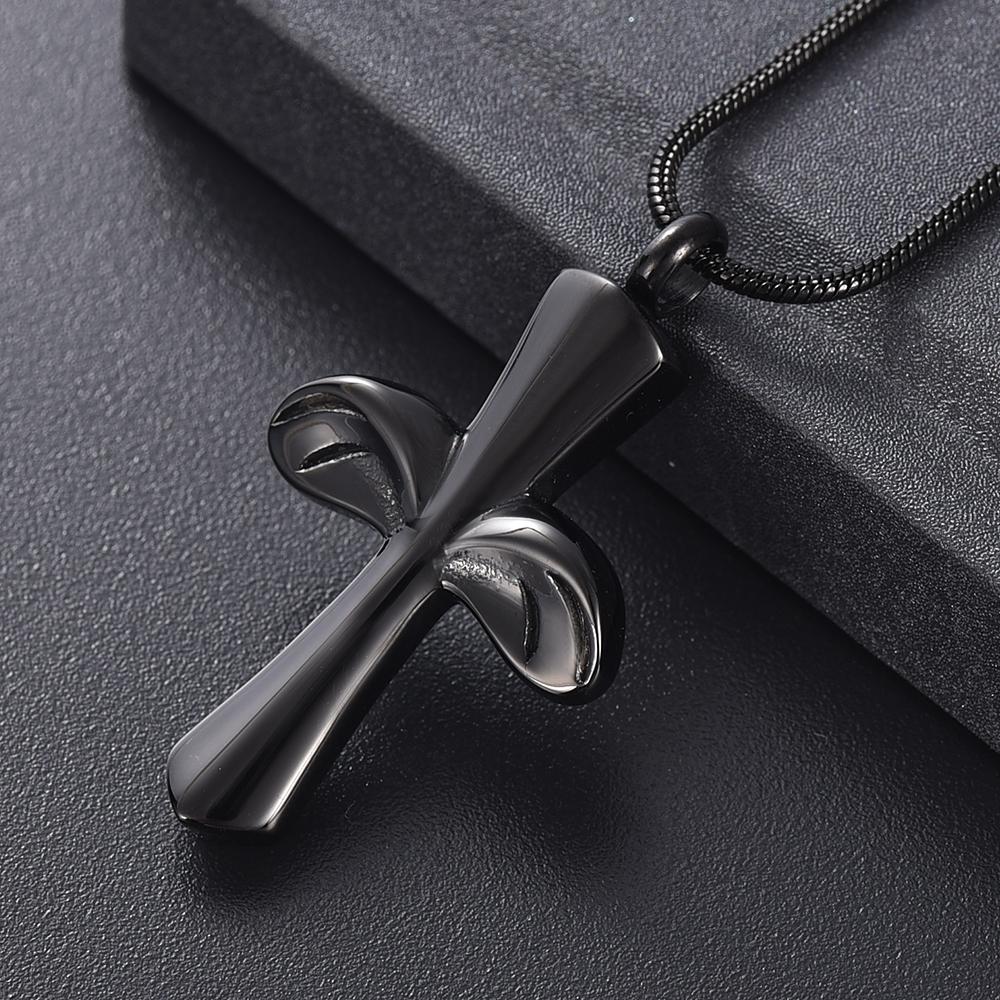 Cremation Necklace - Angel Wing Cross Cremation Urn Necklace
