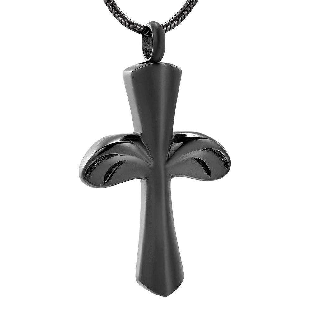 Cremation Necklace - Angel Wing Cross Cremation Urn Necklace