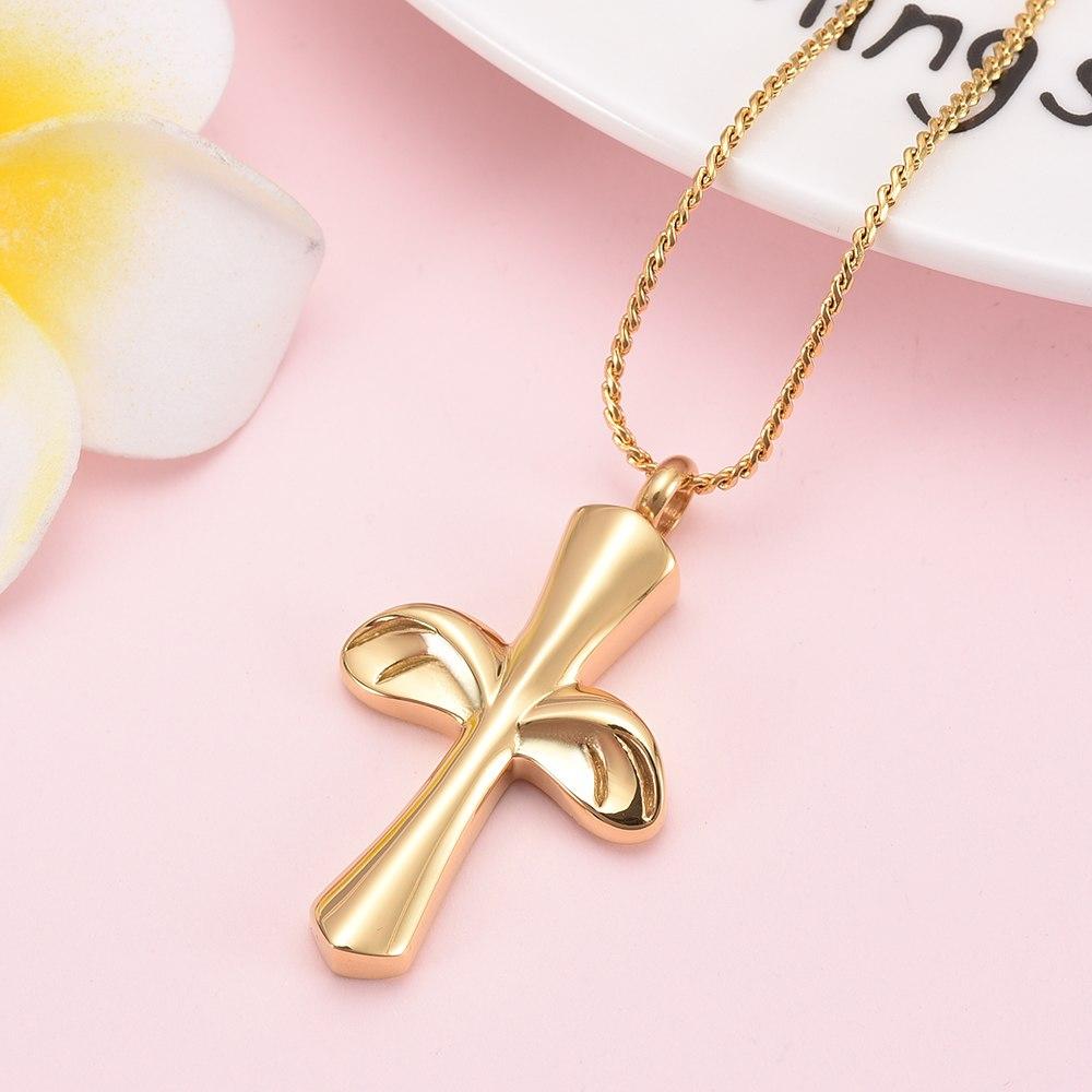 Cremation Necklace - Angel Wing Cross Cremation Urn Necklace