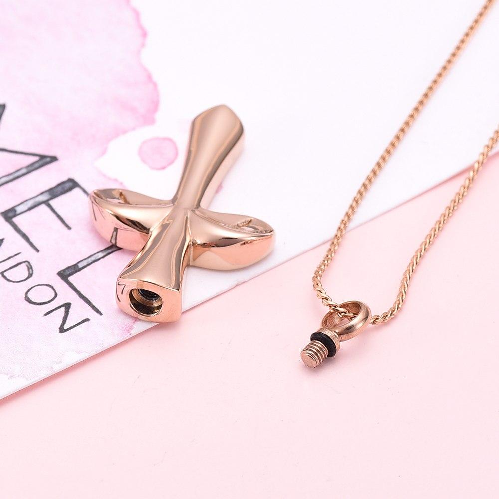 Cremation Necklace - Angel Wing Cross Cremation Urn Necklace