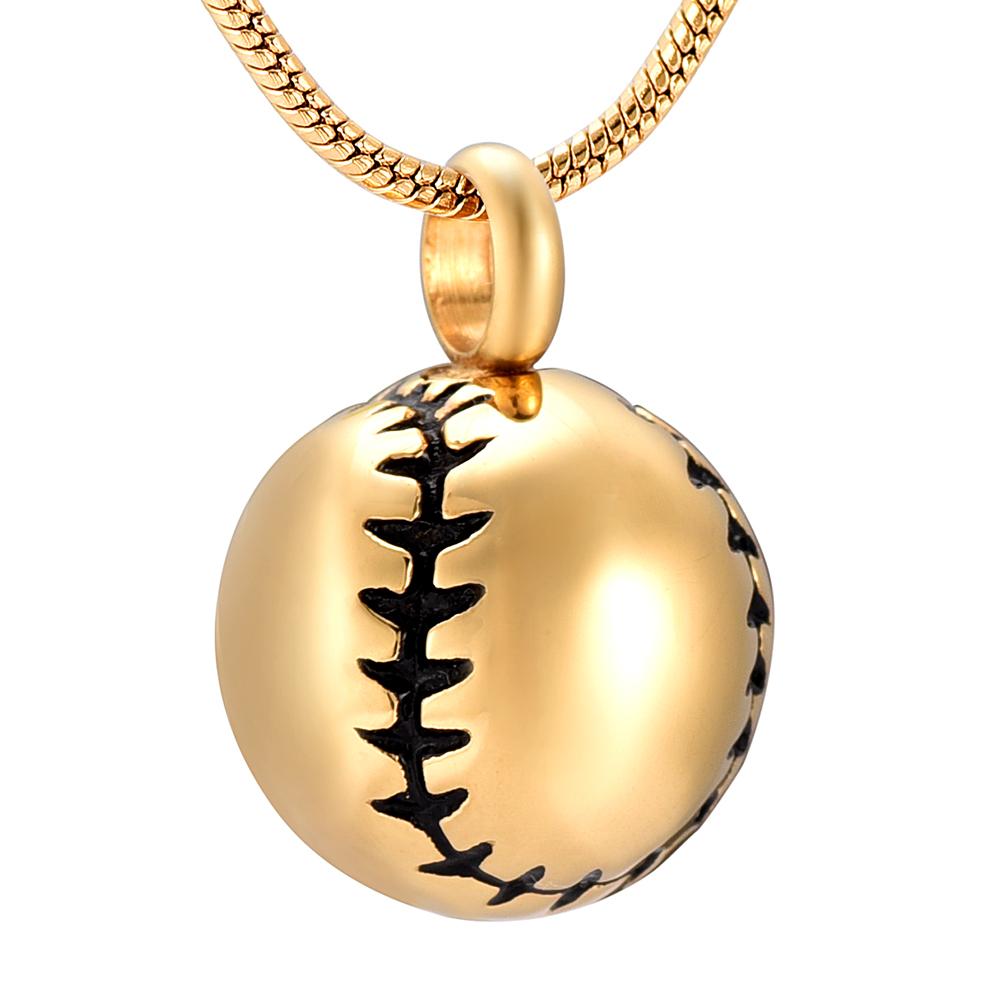 Cremation Necklace - Baseball Shaped Cremation Urn Necklace