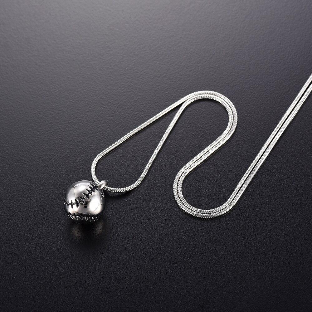 Cremation Necklace - Baseball Shaped Cremation Urn Necklace