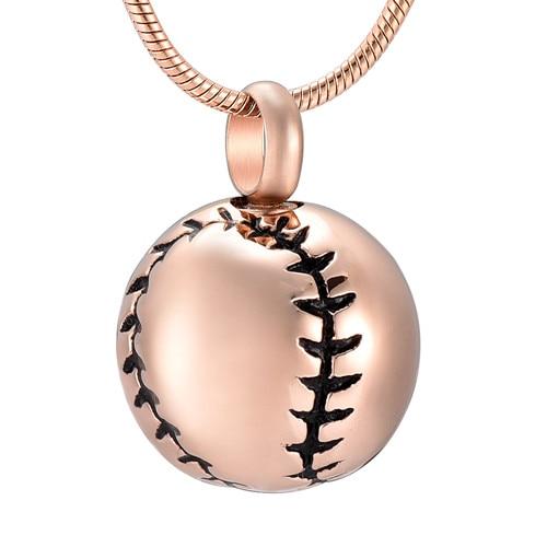 Cremation Necklace - Baseball Shaped Cremation Urn Necklace