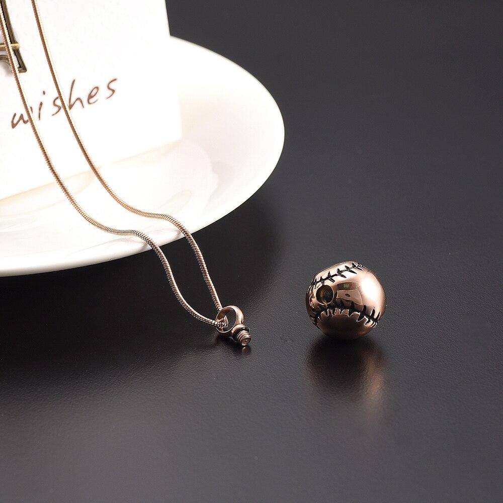 Cremation Necklace - Baseball Shaped Cremation Urn Necklace