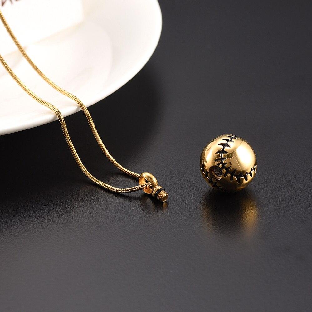 Cremation Necklace - Baseball Shaped Cremation Urn Necklace