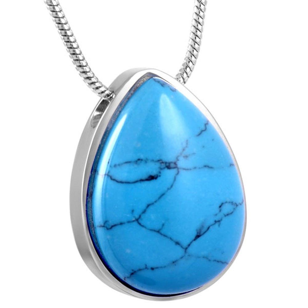 Cremation Necklace - Beautiful Murano Teardrop Cremation Urn Necklace