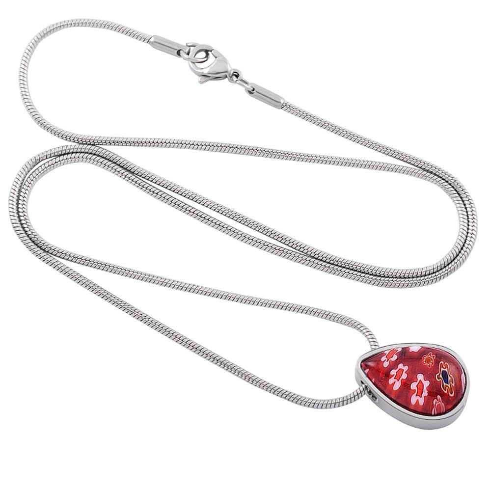 Cremation Necklace - Beautiful Murano Teardrop Cremation Urn Necklace