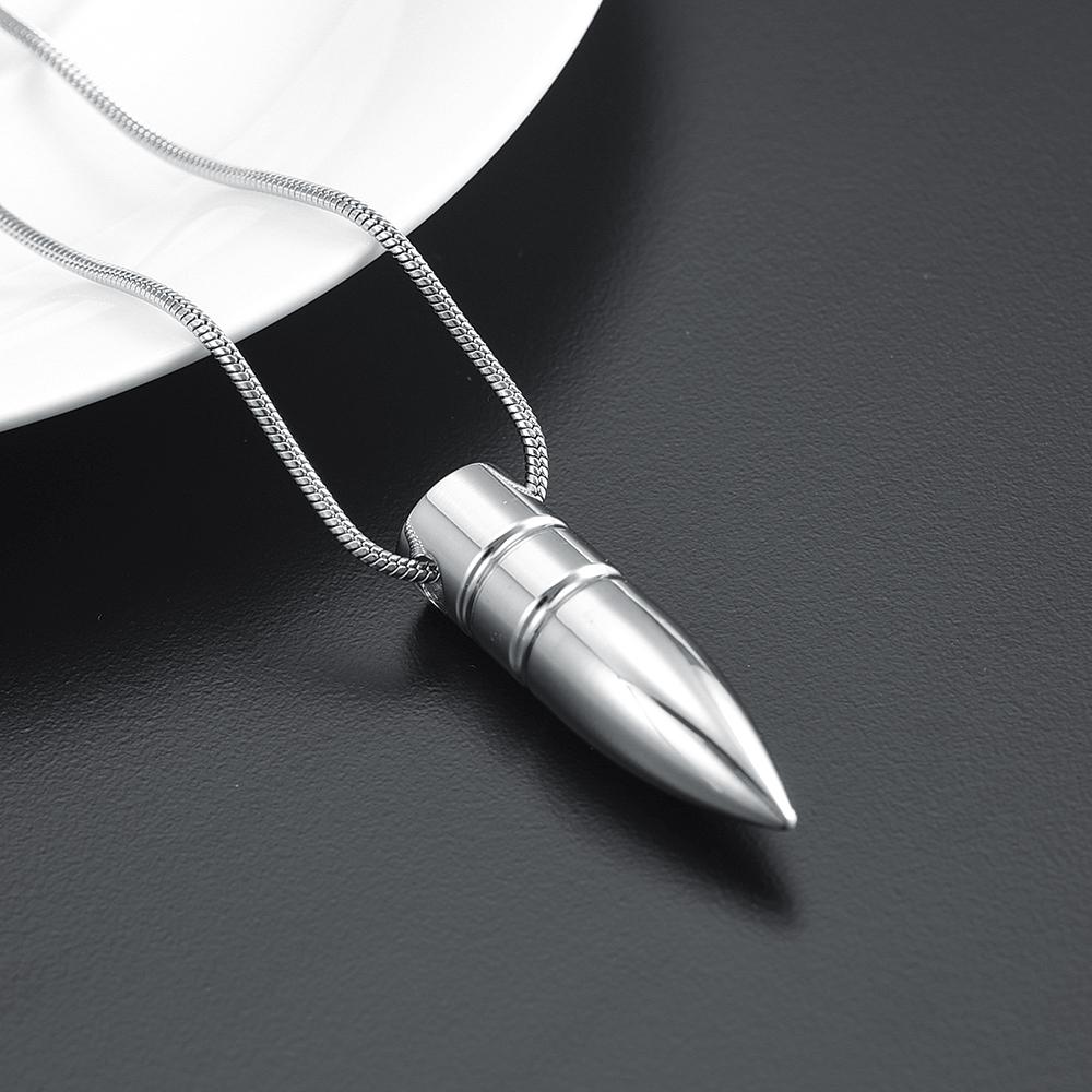 Cremation Necklace - Bullet Shaped Cremation Urn Necklace