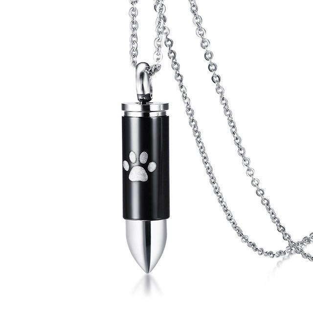 Cremation Necklace - Bullet Shaped Pet Cremation Necklace