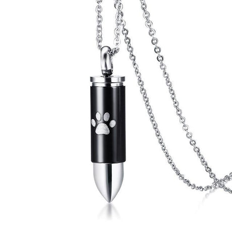 Cremation Necklace - Bullet Shaped Pet Cremation Necklace