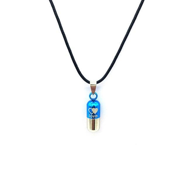 Cremation Necklace - Colored Cylinder Love Cremation Urn Necklace
