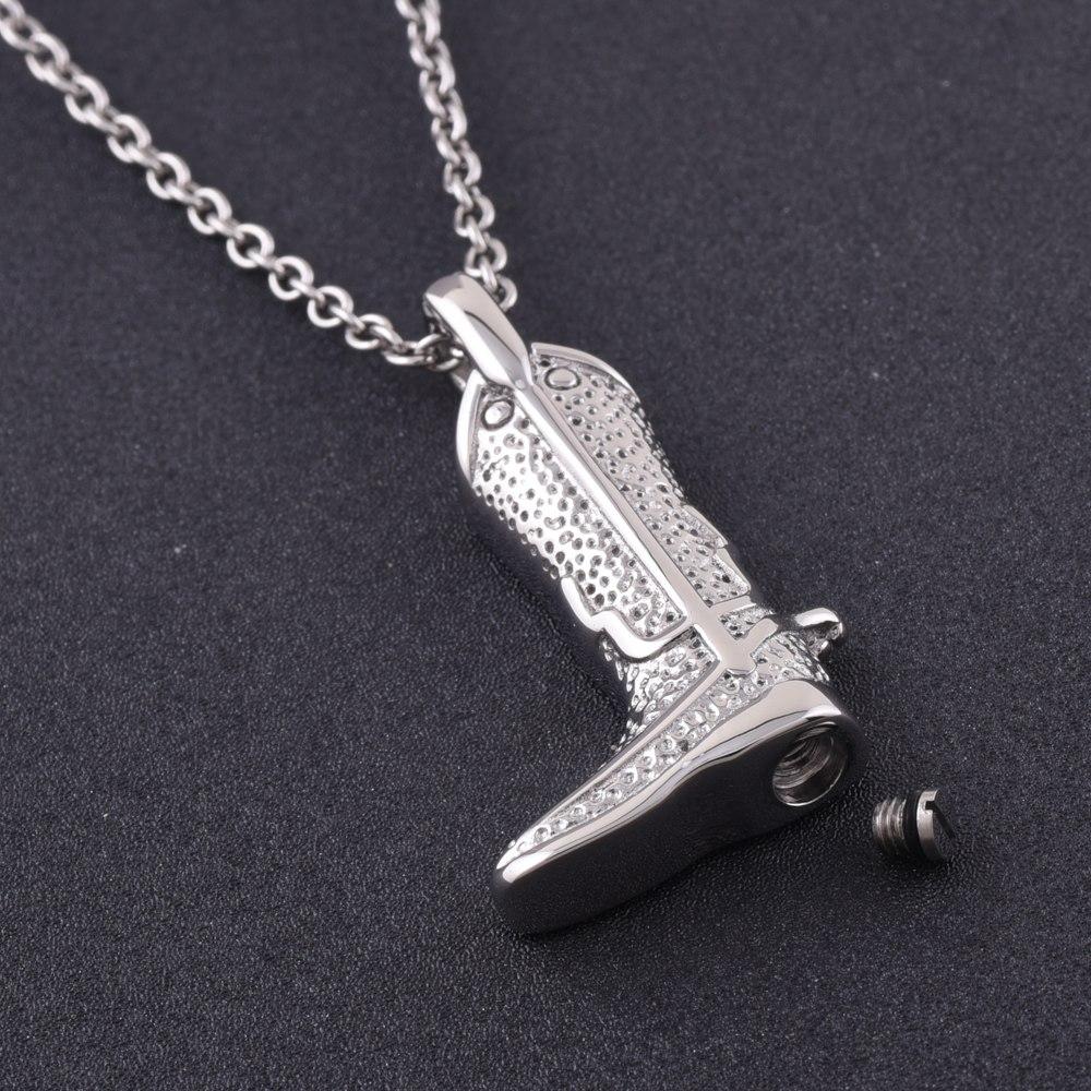 Cremation Necklace - Cowboy Boot Cremation Urn Necklace