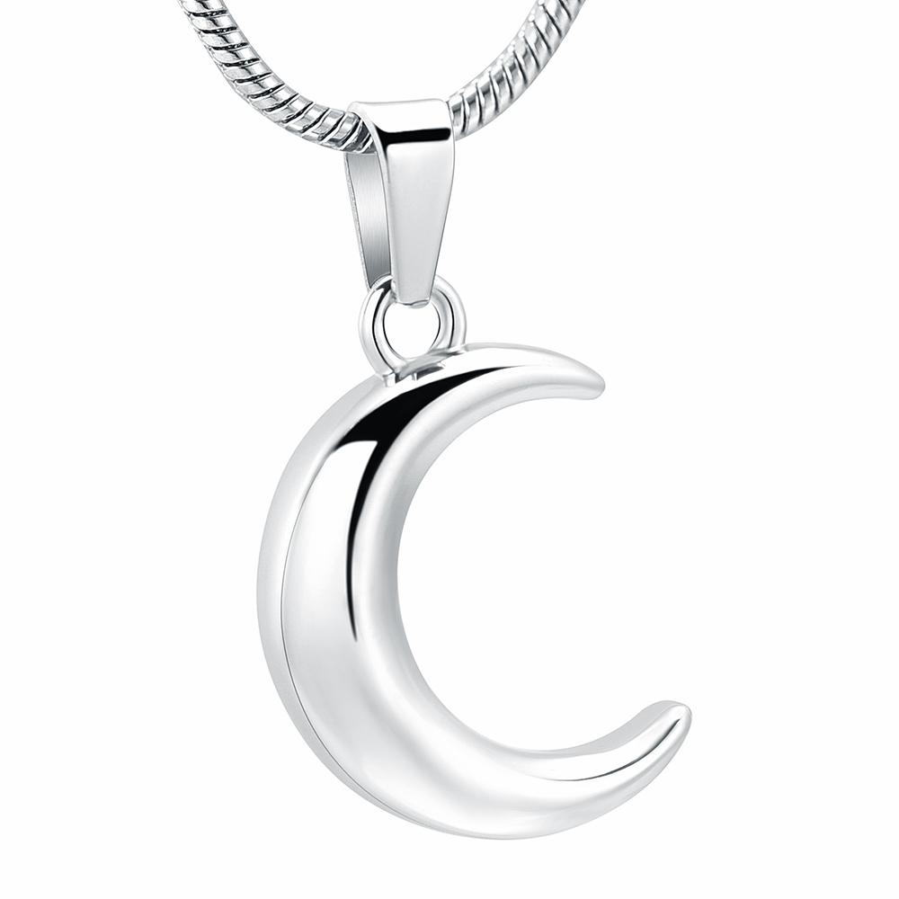 Cremation Necklace - Crescent Moon Cremation Urn Necklace