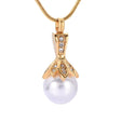 Cremation Necklace - Crystal Flower & Pearl Cremation Urn Necklace With Rhinestones