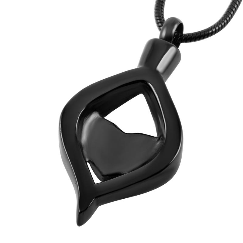 Cremation Necklace - Crystal Teardrop With Heart Cremation Urn Necklace With Rhinestones