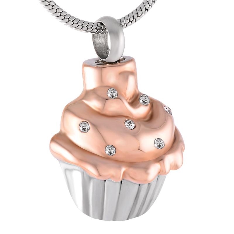 Cremation Necklace - Cupcake Shaped Cremation Urn Necklace